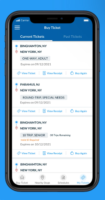 Coach USA launched app current bus tickets