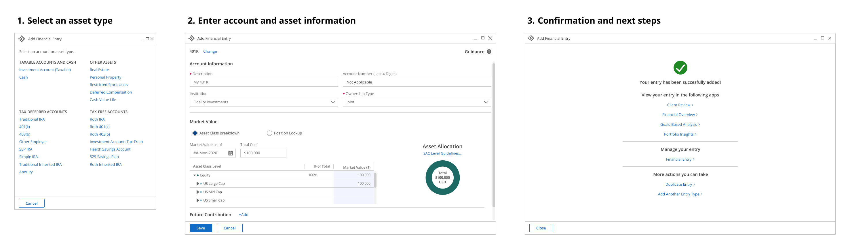 Final Financial Entry workflow