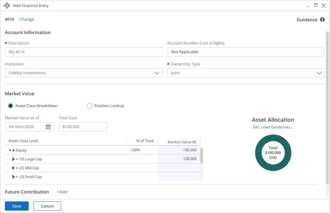 J.P. Morgan Chase Financial Entry workflow