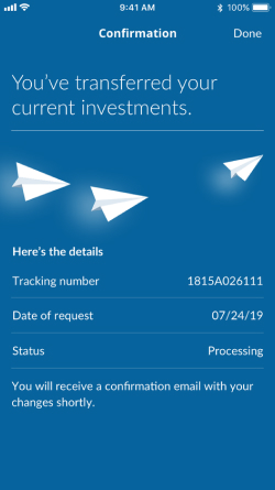 Transfer confirmation