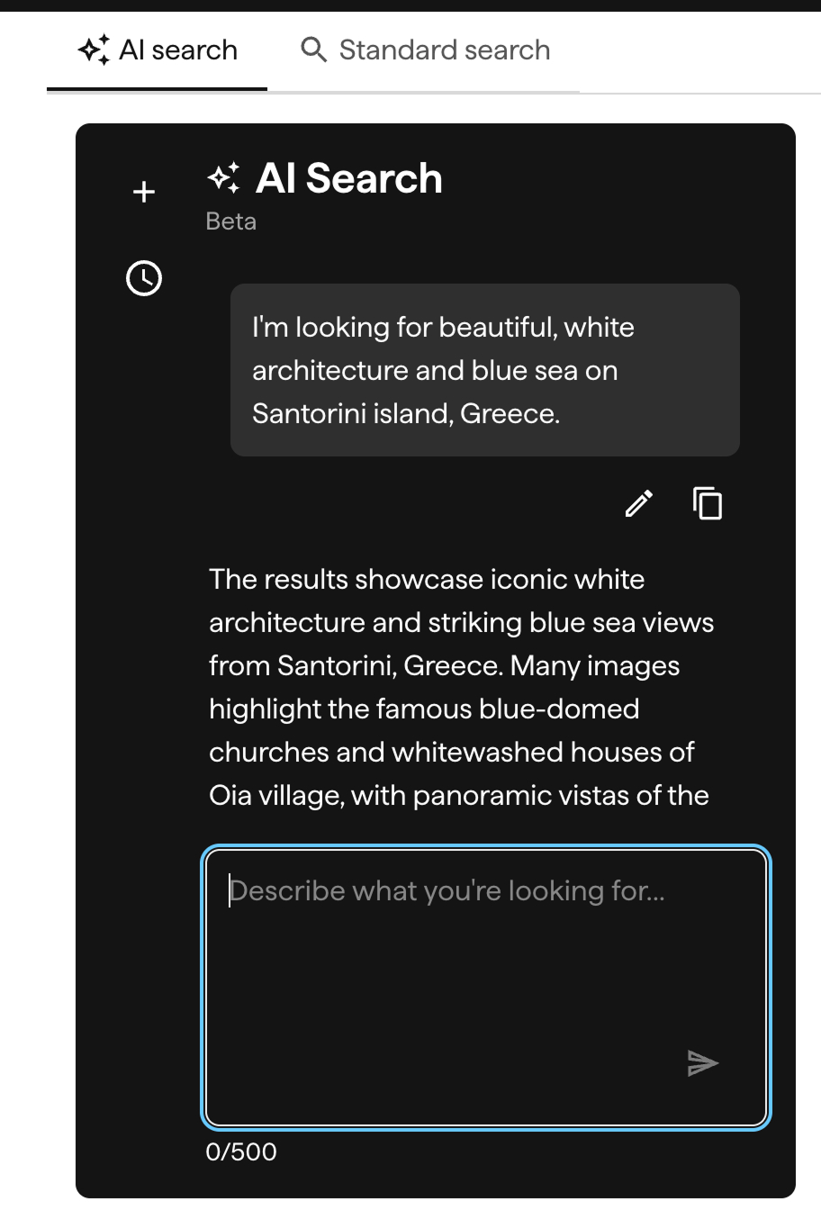 AI Search prompt and response controls